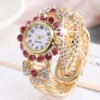 Women Shine Bracelet Watch Luxury Elegant Rose Gold Stainless Steel Wristwatch Ladies Rhinestone Clock Montre Femme Relojs saati