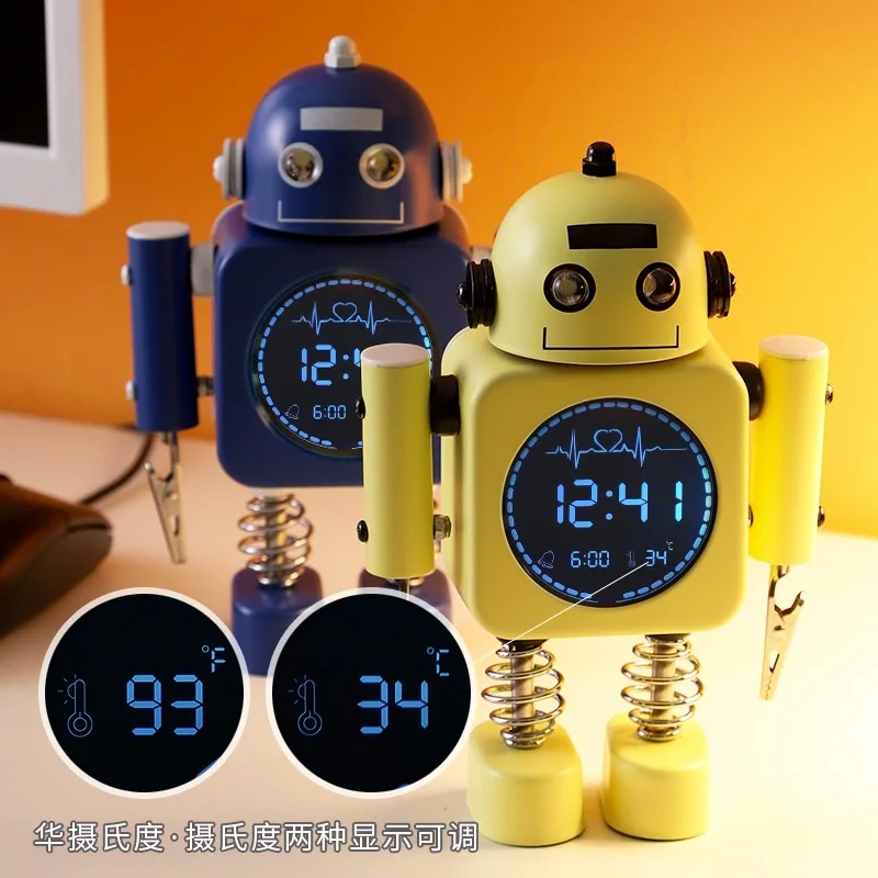 New Electronic Robot Sunrise Alarm Clock for Students with Smart Desktop Clock Boys and Girls Children's Bedroom Bedside Clock - Image 3