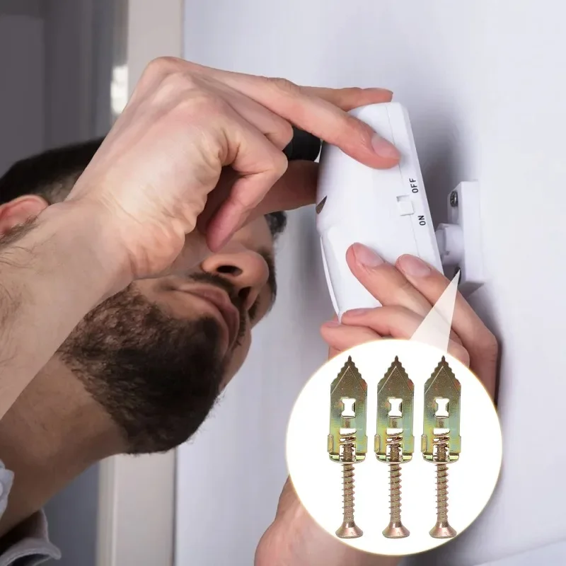 100/10sets Self Drilling Drywall Anchors Expansion Screws Cavity Plugs for Gypsum Board Home DIY Fixing Hanging Picture Frames - Image 3