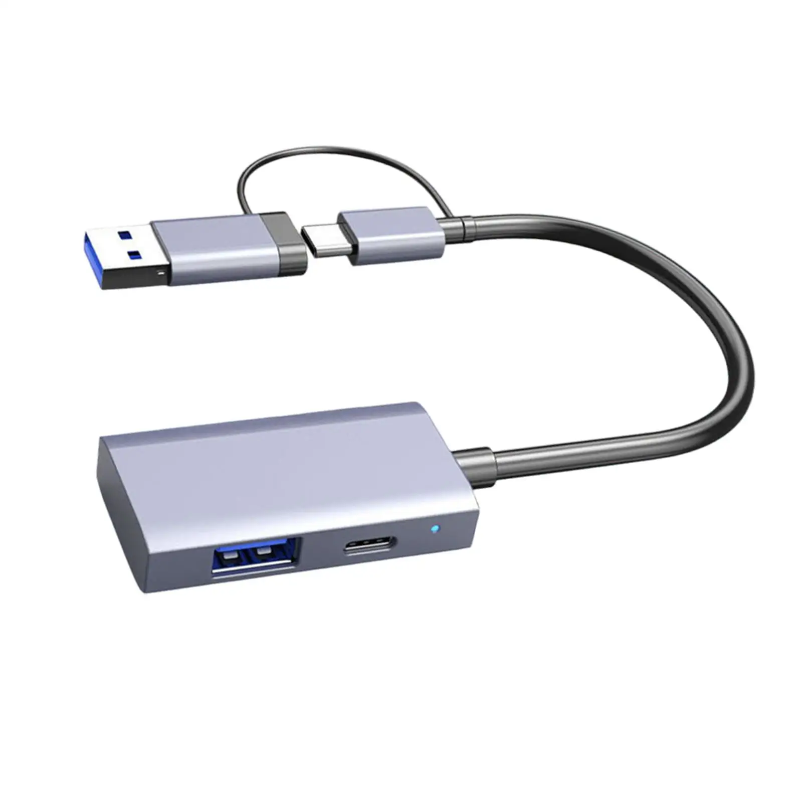 4 in 1 Card Reader Electronics Accessory Multifunctional Double Interface Replacement Plug and Play USB C, USB 3.0, SD, TF Gray 4 in 1 Card Reader Electronics Accessory Multifunctional Double Interface Replacement Plug and Play USB C, USB 3.0, SD, TF Gray